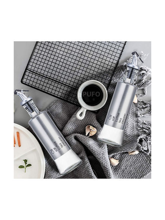 Glass Oil Vinegar Dispenser 300 Ml Silver
