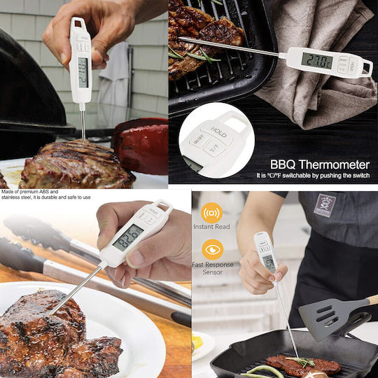 Digital Lebensmittelthermometer mit Sonde für Küche Flüssigkeiten Lebensmittel Gebäck Wachs usw -50°C bis +300°C Pufo