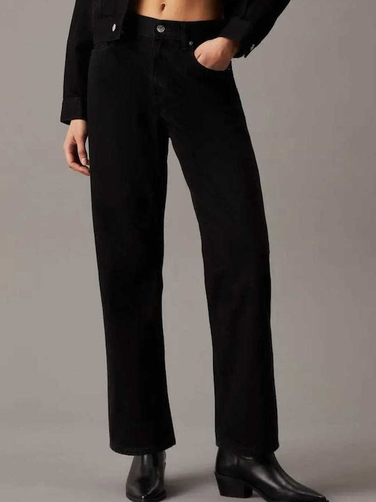 Calvin Klein Women's Jean Trousers in Regular Fit Black