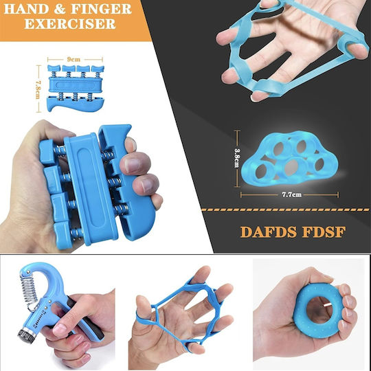 Flexor Set 4 Accessories Forearm Stress Relief Blue
