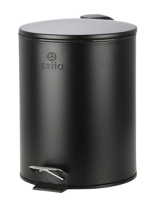 Estia Classic Metallic Toilet Bin 5lt Black Matt