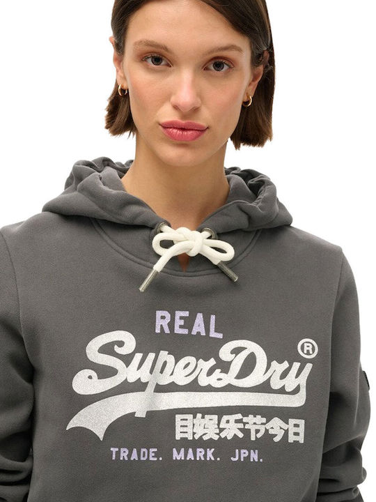 Superdry Embellished Vl Graphic Women's Sweatshirt Washed Black