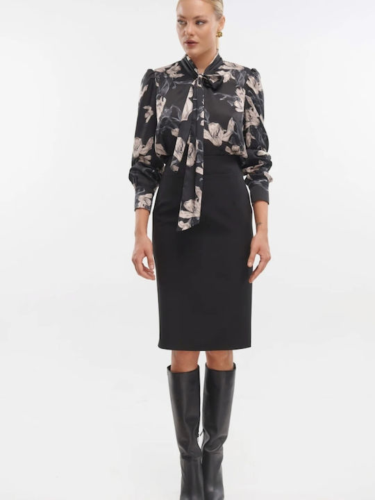 Set mit Hoch tailliert Midi Rock Black