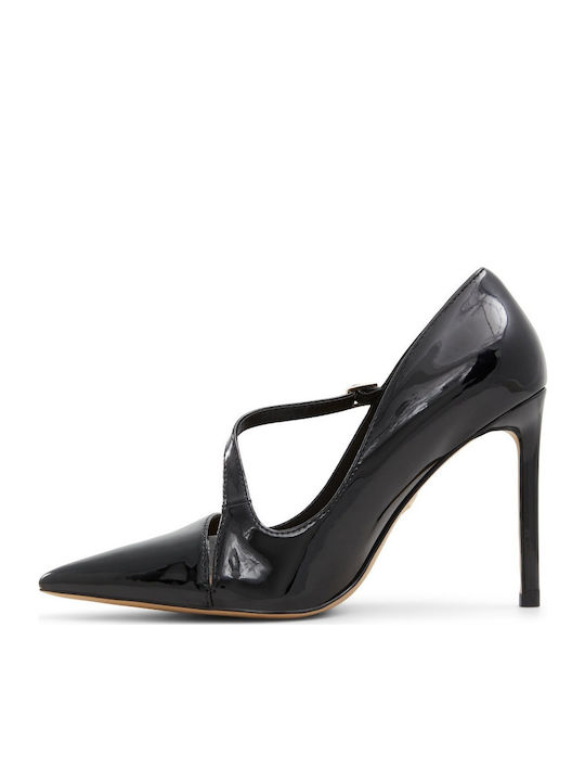 Γόβες από Lackleder mit Riemchen Schwarz