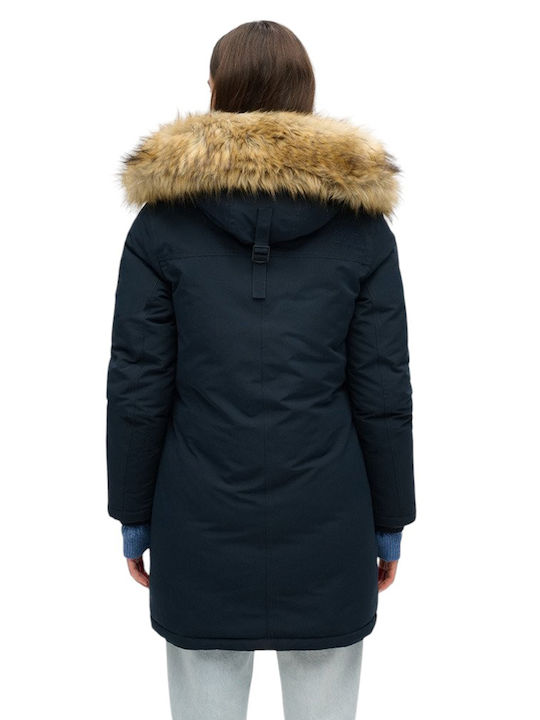 Superdry W D3 Ovin Everest Faux Jachetă Parka Blue