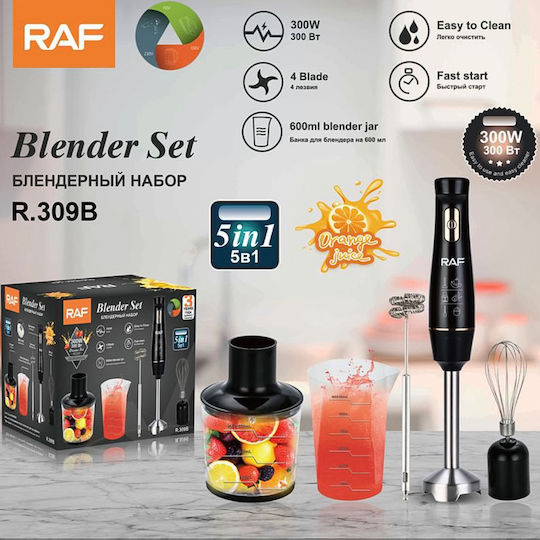 Raf Raf Hand Blender with Inox Rod 300W Black