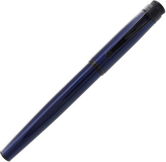 Retro 51 Füllfederhalter Mittel Rot aus Stahl mit blauer Tintenfarbe