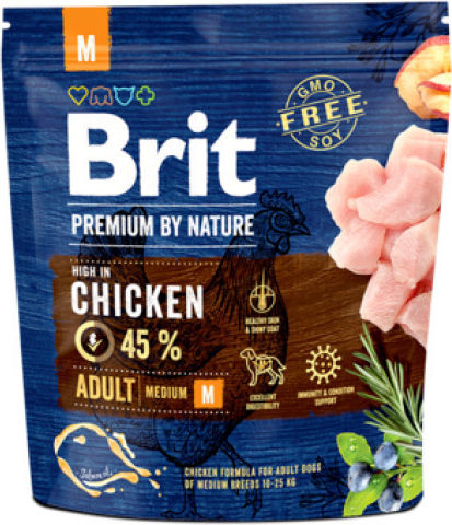 Brit Premium By Nature Adult Medium 15kg Hrană Uscată pentru Câini Adulţi de Rase Medii cu Pui