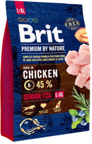 Brit Premium by Nature Senior L/XL 15kg Dry Food for Senior Large Breed Dogs with Corn and Chicken