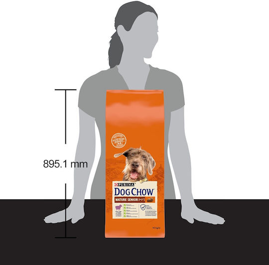 Dog Chow 14kg Dry Food Gluten-Free for Senior Dogs with Lamb and Rice