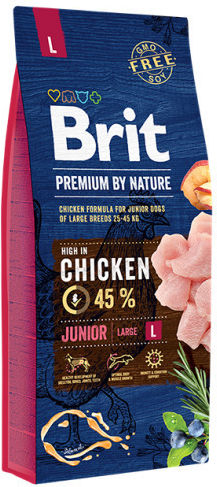 Brit Premium by Nature Junior Large 3kg Dry Food Gluten-Free for Large Breed Puppies with Chicken