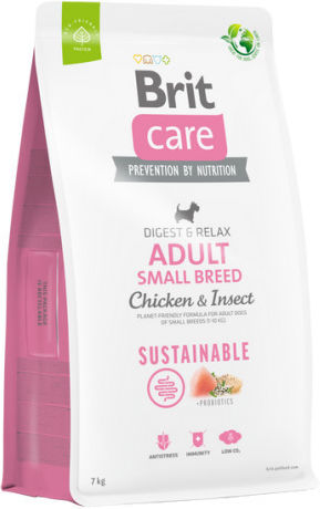 Brit Care Adult Small Sustainable 3kg Dry Food Gluten-Free for Adult Small Breed Dogs with Chicken