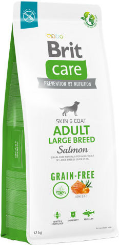 Brit Care Skin & Coat Adult Large 3kg Dry Food Grain-Free & Gluten-Free for Adult Large Breed Dogs with Potatoes and Salmon