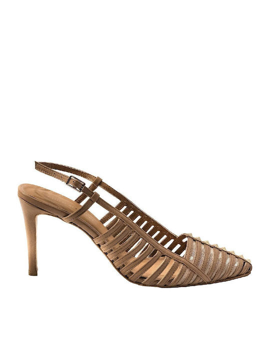 Pumps mit Hochem Absatz Beigen 51902-Beige