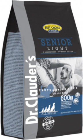Dr.Clauder's Best Choice Senior / Light 12.5kg Ξηρά Τροφή Διαίτης, χωρίς Γλουτένη για Ηλικιωμένους Σκύλους με Γαλοπούλα και Ρύζι