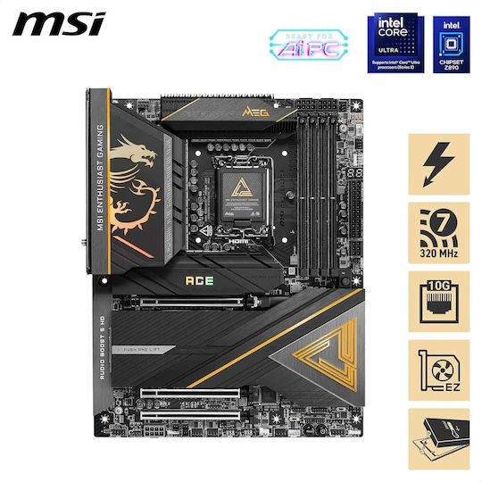 MSI MEG Z890 Ace Wi-Fi Motherboard ATX with Intel 1851 Socket