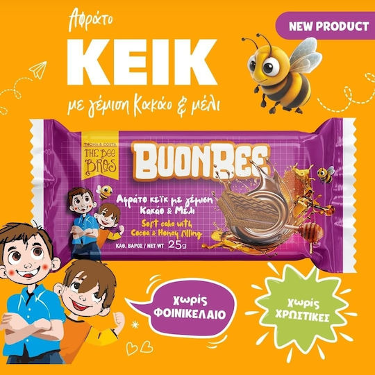 The Bee Bros Buonbee Fluffy Cake with Flavor Honey & Cocoa 25gr 10pcs