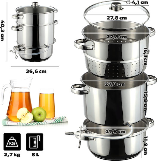 Kadax 8l Steam Cooker Induction Gas Pot 3 In 1