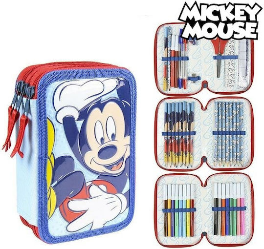 Mickey Mouse Clubhouse Pencil Case Full 43pcs with 3 Compartments Multicolored