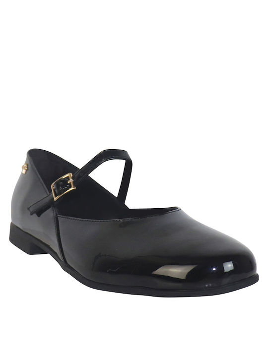 Gianna Kazakou Damen Ballerinas aus Lackleder in Schwarz Farbe