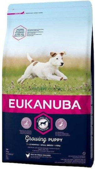 Eukanuba Growing Puppy Small Breed 3kg Ξηρά Τροφή για Κουτάβια Μικρόσωμων Φυλών με Κοτόπουλο Chicken