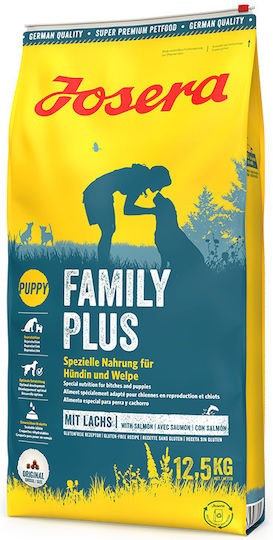 Josera Family Plus 12.5kg Dry Food Gluten-Free for Puppies with Tuna, Salmon, Meat, Poultry, Rice and Corn