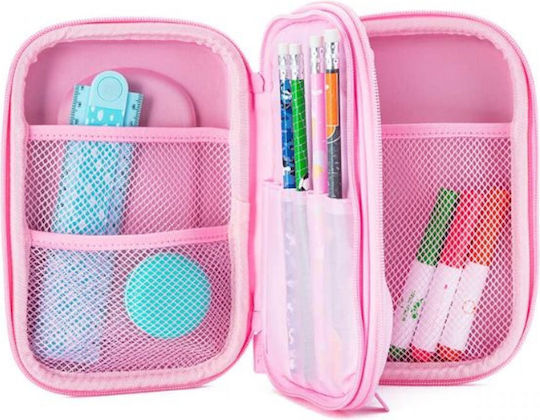 Yolo Pencil Case with 2 Compartments Pink