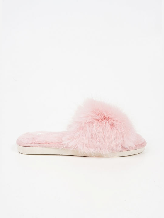 Piazza Shoes Winter Women's Slippers with fur in Pink color