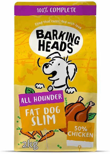 Barking Heads Fat Dog Slim 2kg Trockenfutter Diät für erwachsene Hunde mit Brauner Reis und Huhn