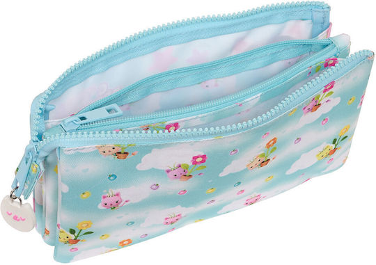 Safta Pencil Case with 3 Compartments Light Blue