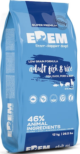 12kg Dry Food for Adult Dogs with Fish and Rice