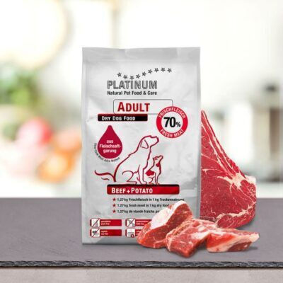 Platinum Pet Food & Care Adult Beef & Potato 5kg Dry Food Grain-Free & Gluten-Free for Adult Neutered Dogs with Calf and Potatoes