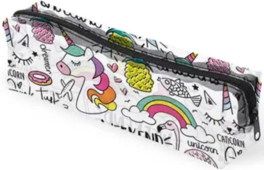 Total Gift Unicorn Transparent Pencil Case Barrel with 1 Compartment Multicolored