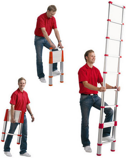 G21 Telescopic Ladder Aluminum of Steps with Maximum Height 3.2m