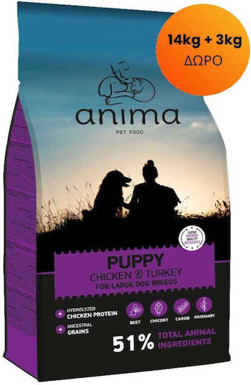 Anima 14kg Dry Food for Large Breed Puppies with Chicken