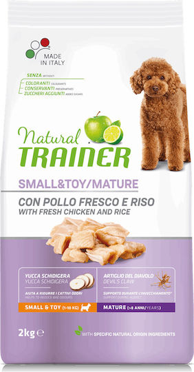 Natural Trainer Medium Maturity 2kg Dry Food for Senior Small Breed Dogs with Chicken and Rice