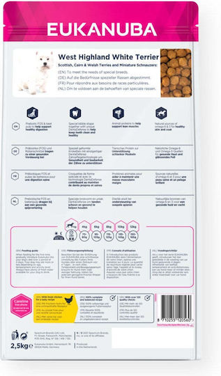 Eukanuba Breed Specific 2.5kg Ξηρά Τροφή για Ενήλικους Σκύλους Μικρόσωμων Φυλών με Γαλοπούλα και Κοτόπουλο