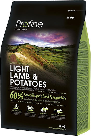 Profine 3kg Dry Food for Dogs with Few Grains with Lamb, Potatoes, Chicken, Vegetables, Apple and Salmon