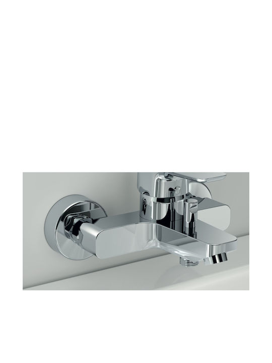 Смесител Ideal Standard Ceraplan III B0719 стенен смесител за вана и душ 38 мм керамичен затвор Firmaflow за гореща вода + Click технология автоматичен дистрибутор аксесоари ръчен душ 1ф 1500 мм метален маркуч