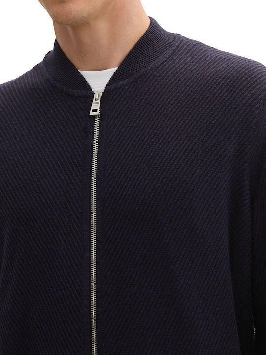 Herren Strickjacke Navy Melange