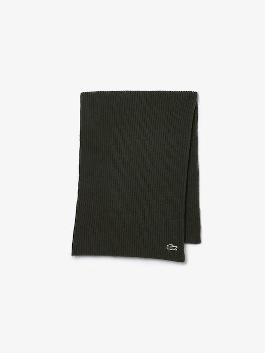 Lacoste Men's Wool Scarf Khaki