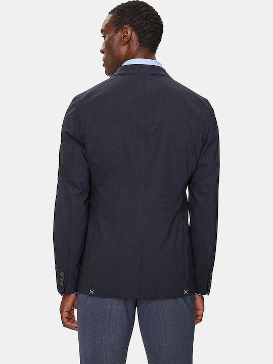 Men's Winter Suit Jacket Slim Fit Navy Blue