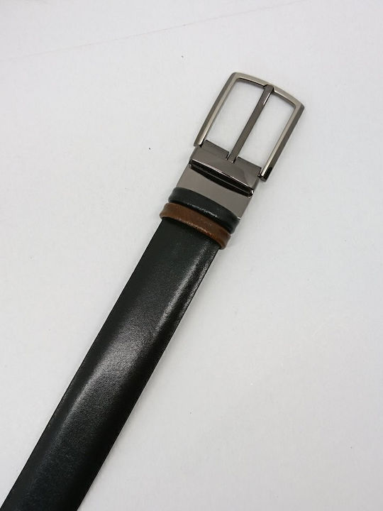 Men's Belt Leather Double Sided Black