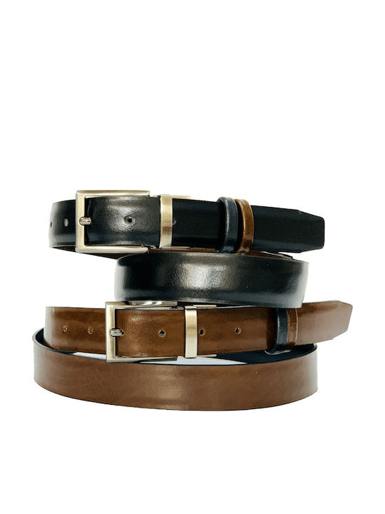 Men's Belt Leather Double Sided Black