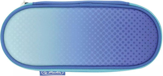 Herlitz Oval Dip Dye Blue Turquoise Pencil Case 21.5x9.5x6cm