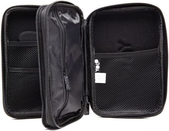 Yolo Pencil Case with 2 Compartments Black