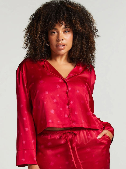 Hunkemöller Winter Women's Satin Pyjama Top Chili Pepper