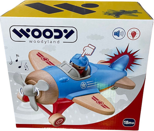 Woody Toys Vehicle made of Wood with Light and Sounds for 18++ Months