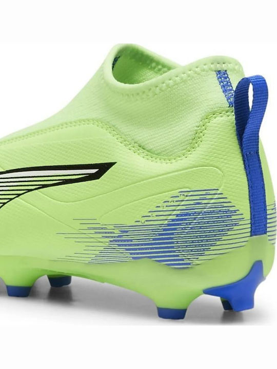 Jr Ultra 5 Match+ Ll Fg Ag Kids Molded Soccer Shoes with Sock without Laces Green