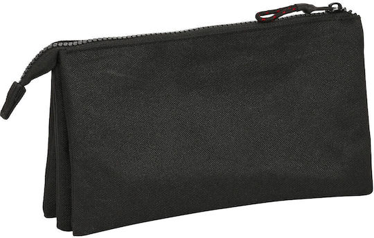 Safta Pencil Case with 3 Compartments Black